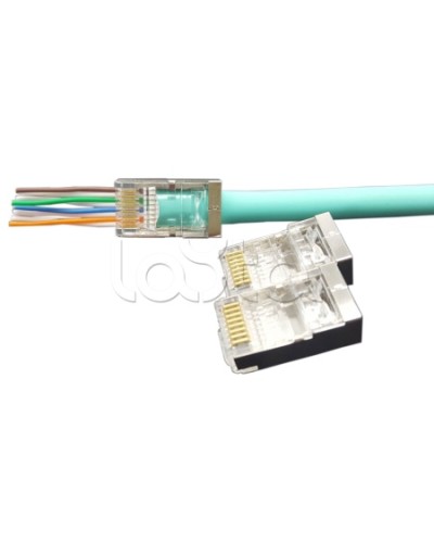 Разъем легкой оконцовки RJ-45 (8P8C) под витую пару Hyperline (PLEZ-8P8C-U-C6-100) в Ростове-на-Дону Патч-корды и пигтейлы Pintop.ru