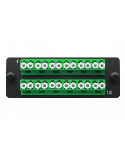 Комплект планка Q-SLOT с 12 адаптерами дуплекс LC OS2, монтажные шнуры, КДЗС Eurolan 38M-S2-2L-12BL в Ростове-на-Дону Коннекторы Pintop.ru