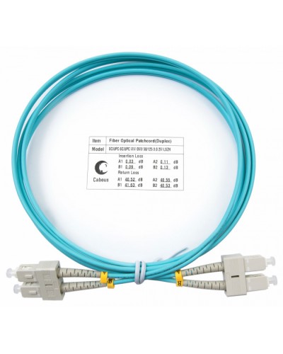 Шнур оптический duplex SC-SC 50/125 mm OM3 2м LSZH Cabeus FOP-50-SC-SC-2m в Ростове-на-Дону Патч-корды и пигтейлы Pintop.ru