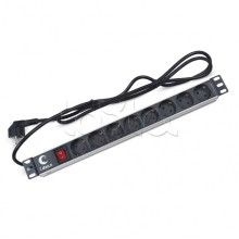 Блок на 8 розеток EU горизонтальный для 19' шкафов Cabeus (PDU-8P-2EU)