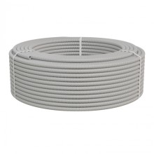 Труба ПНД-FRUF гофрир. легкая, с зондом, без галогена, трудногорючая, атмосферостойкая,цвет серый, диам. 16мм (100м) Экопласт (20116HFR-UF)