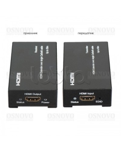 Комплект для передачи HDMI по одному кабелю витой пары CAT5e/6 до 50м OSNOVO TA-Hi/1+RA-Hi/1 в Ростове-на-Дону Видеоусилители, Модуляторы, Делители Pintop.ru