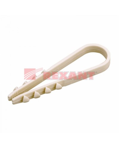 Дюбель-хомут 19-25, белый (100шт/уп) REXANT 07-4503 в Ростове-на-Дону Стяжки-хомуты Pintop.ru