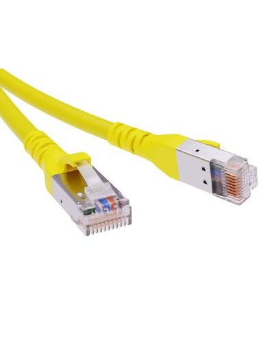Патч-корд экранированный CAT6A SF/UTP 4х2, LSZH, желтый, 1м DKC RN6ASF4510YL в Ростове-на-Дону Патчкорды (медные) Pintop.ru