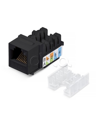 Вставка Keystone Jack RJ-45, категория 5e, заделка тип 110, черная, со стяжкой Cabeus KJ-RJ45-Cat.5e-90-SW-BK в Ростове-на-Дону Модули Keystone Pintop.ru
