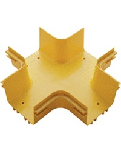 Х-соединитель оптического лотка 120 мм, желтый LANMASTER LAN-OT120-XT в Ростове-на-Дону Аксессуары для кабель-канала Pintop.ru