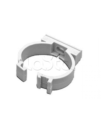 Держатель с защелкой для гофрированной или жесткой гладкой трубы D25 мм, цвет чёрный Экопласт 41625BL в Ростове-на-Дону Держатели, клипсы, скобы Pintop.ru