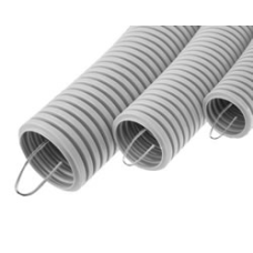 Труба HFFR гофрир. тяжелая, с зондом, без галогена, ПЛЛ 25мм Экопласт 21125HFR-W