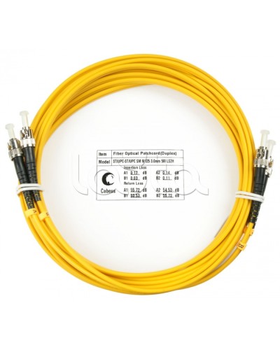 Шнур оптический duplex ST-ST 9/125 sm 20м LSZH Cabeus FOP(d)-9-ST-ST-20m в Ростове-на-Дону Патч-корды оптические Pintop.ru