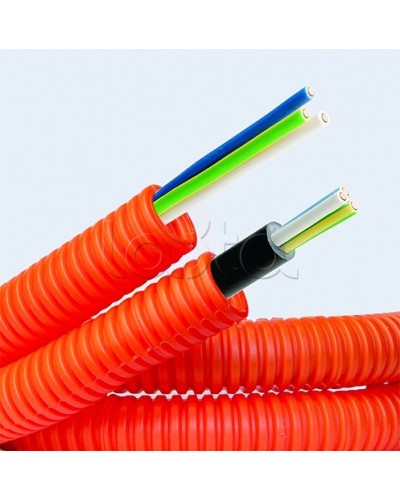 Электротруба ПНД гибкая гофр. д.16мм, цвет оранжевый, с кабелем ВВГнг(А)-LS 3х1,5мм² РЭК ГОСТ+, 100м DKC 7L916100 в Ростове-на-Дону Труба гофрированная Pintop.ru
