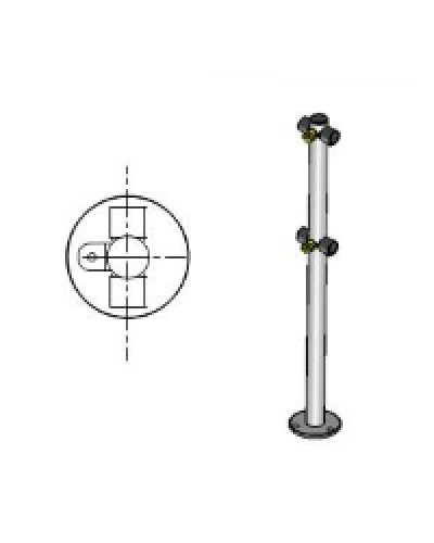 Стойка ограждения с 2-мя полупетлями под поворотную створку или секцию Т-образная по 2 муфты слева и справа Oxgard Стойка ограждения с 2-мя полупетлями Т-образная (ВЗР 1996.09.21) в Ростове-на-Дону Ограждения Pintop.ru