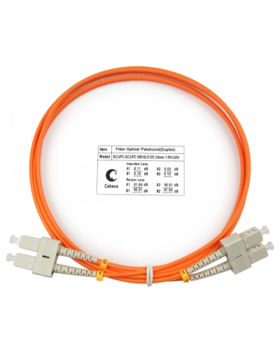 Шнур оптический duplex SC-SC 62,5/125 mm 1,5м LSZH Cabeus FOP-62-SC-SC-1,5m в Ростове-на-Дону Патч-корды оптические Pintop.ru