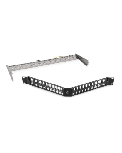 Угловая модульная патч-панель 19, 48 портов, 1U Cabeus (PLBHD-48-CON-SH) в Ростове-на-Дону Патч панель Pintop.ru