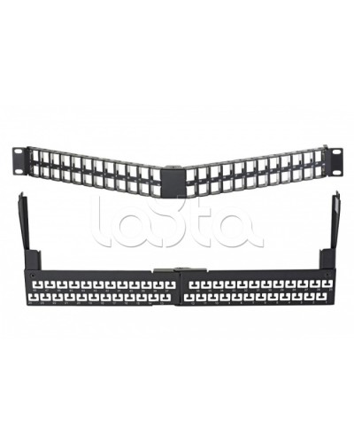 Коммутационная угловая панель 19” наборная, FTP, 1U, 48 портов, черный Eurolan (27A-00-48-01BL) в Ростове-на-Дону Патч панель Pintop.ru