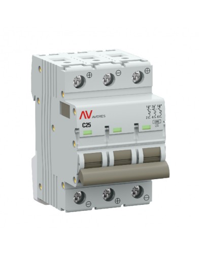 Выключатель автоматический AV-6 DC 3P 25A (C) 6kA EKF AVERES (mcb6-DC-3-25C-av) в Ростове-на-Дону Электротехническое оборудование Pintop.ru