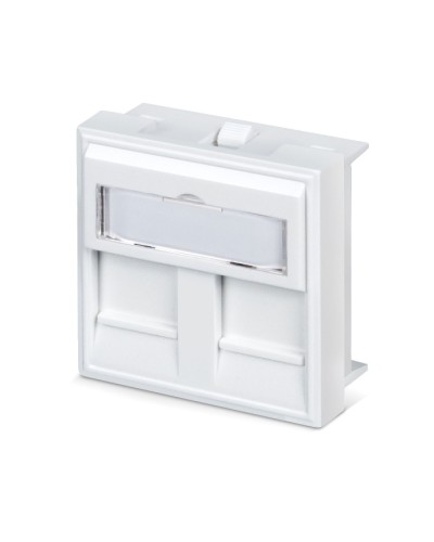 Вставка 45x45 (Mosaic) для 2 модулей формата Keystone Jack с маркером (FP-45-2M) Пожтехкабель СКС (202-032) в Ростове-на-Дону Модули Keystone Pintop.ru