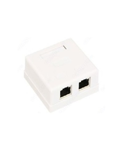 Розетка компьютерная RJ-45 (8P8C), категория 5e, двойная, внешняя (настенная), Dual IDC, экранированная, белая в Ростове-на-Дону Розетки компьютерные и телефонные Pintop.ru