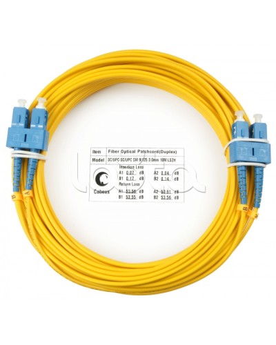 Шнур оптический duplex SC-SC 9/125 sm 15м LSZH Cabeus FOP(d)-9-SC-SC-15m в Ростове-на-Дону Патч-корды оптические Pintop.ru
