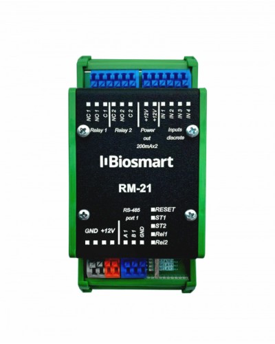 Релейный модуль BioSmart RM-21 OSDP в Ростове-на-Дону Контроллеры СКУД BioSmart Pintop.ru