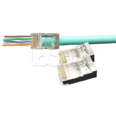 Разъем легкой оконцовки RJ-45 (8P8C) под витую пару Hyperline (PLEZ-8P8C-U-C6-100)