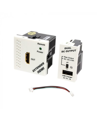 Конвертор RJ45-HDMI, приемник + БП формата Mosaic, 45x45мм + 22.5х45мм, белые LANMASTER (LAN-SIP-23HDMI/RX-WH) в Ростове-на-Дону Медиаконвертеры Pintop.ru