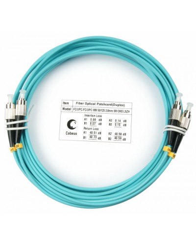 Шнур оптический duplex FC-FC 50/125 mm OM3 5м LSZH Cabeus FOP-50-FC-FC-5m в Ростове-на-Дону Патч-корды и пигтейлы Pintop.ru
