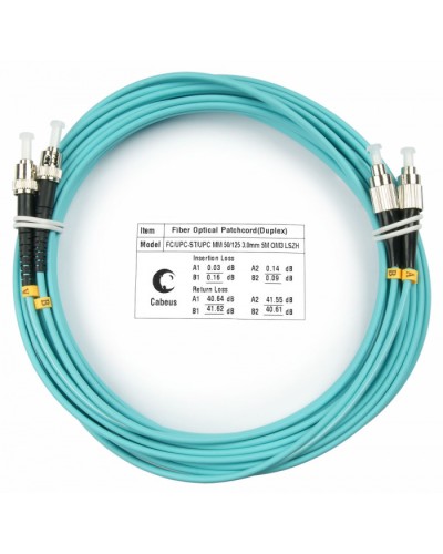 Шнур оптический duplex FC-ST 50/125 mm OM3 7м LSZH Cabeus FOP-50-FC-ST-7m в Ростове-на-Дону Патч-корды и пигтейлы Pintop.ru